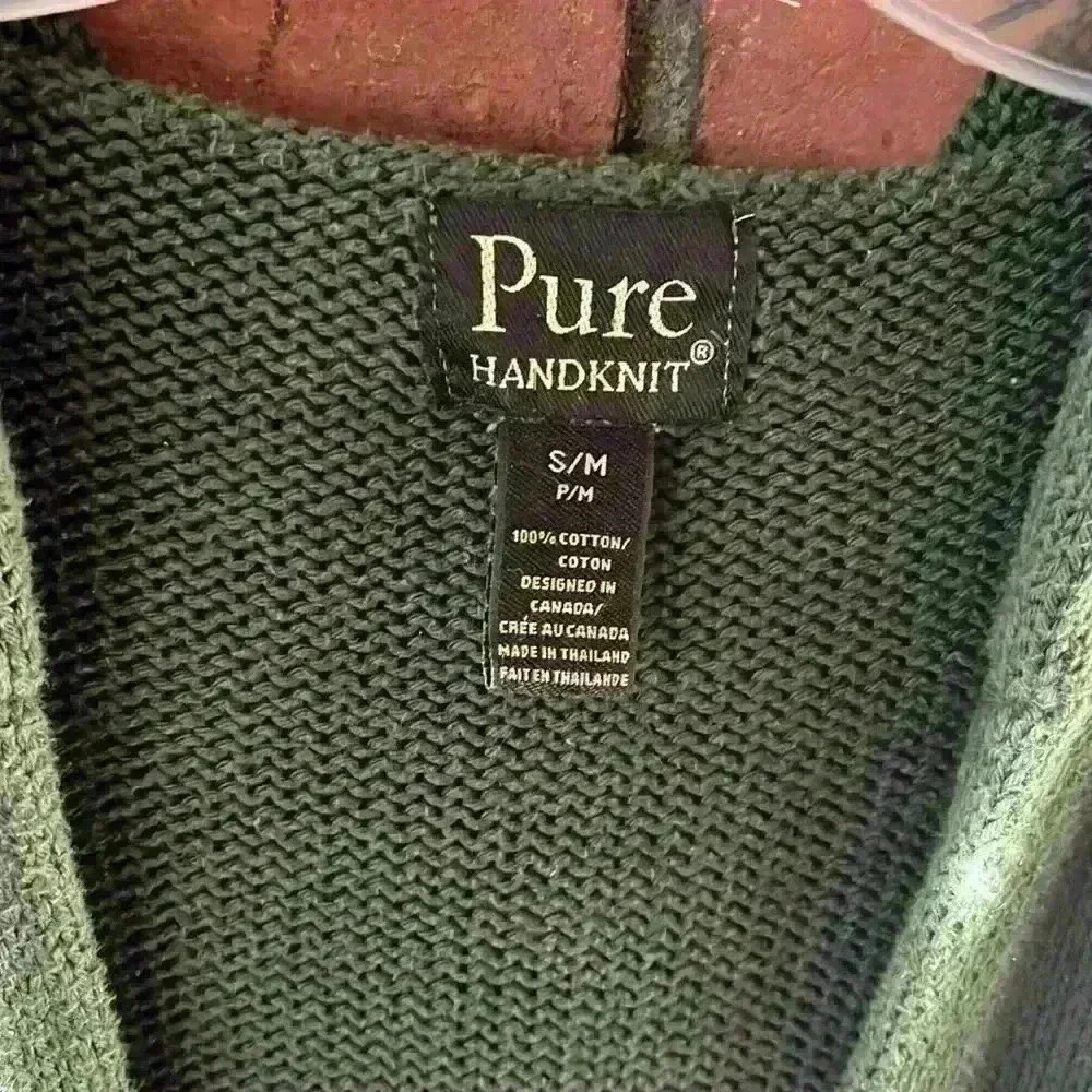 Pure Handknit, woman’s S/M green cardigan​ - Picture 3 of 4